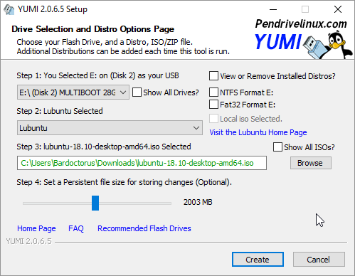 Installation de Lubuntu avec YUMI