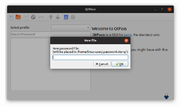 Gestionnaire de mots de passe QtPass sur Ubuntu Linux