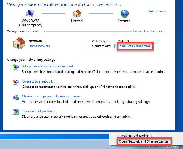 Windows 7 modifier les options de la carte réseau