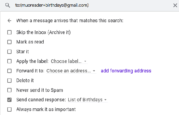 créer un filtre Gmail pour envoyer une réponse prédéfinie