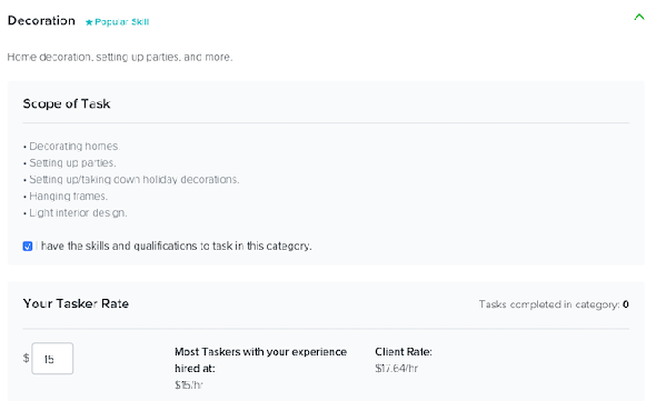 Offres d'emploi TaskRabbit dans la catégorie Décoration