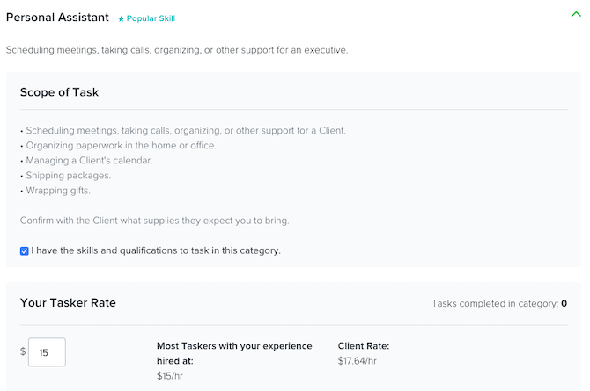 Offres d'emploi TaskRabbit dans la catégorie Personal Assistant