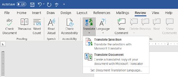 Microsoft Traduire en Word