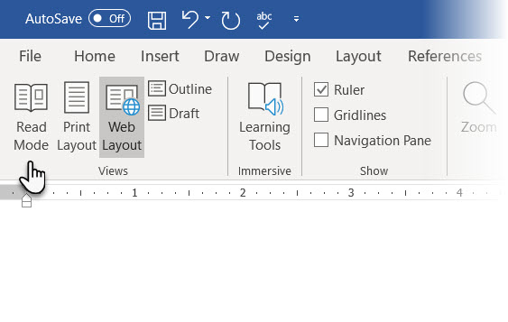 Utilisez Microsoft Word's Read Mode for distraction free reading