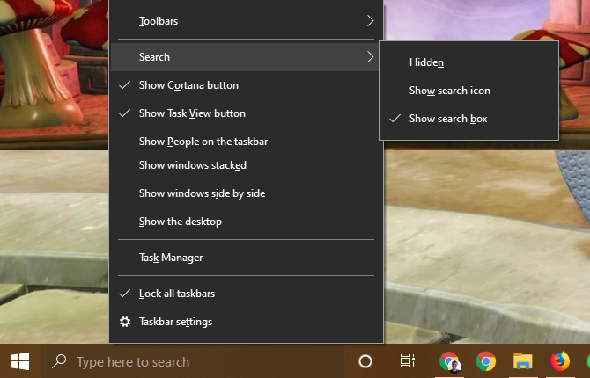 Windows 10 Search Icons Barre des tâches