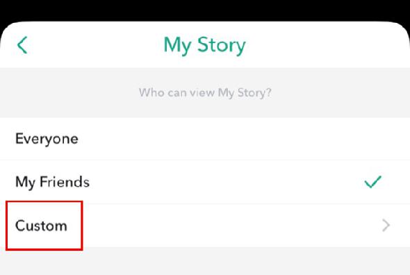 Comment bloquer quelqu'un sur les paramètres d'histoire personnalisée de Snapchat