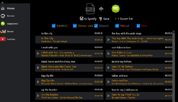 importer des listes de lecture dans l'application Windows de conversion de playlist Spotify