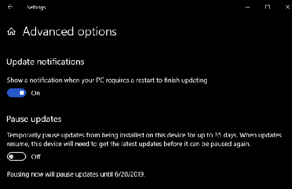 Windows 10 Pause Mises à jour