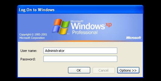 Écran de connexion Windows XP