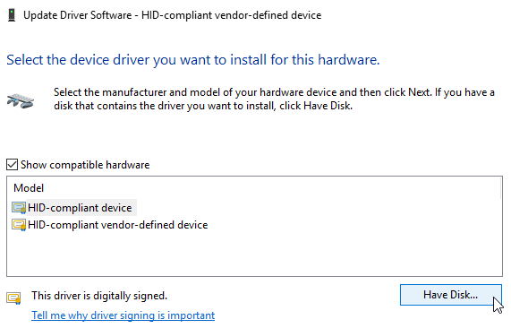 Le logiciel de pilote Windows 10 possède un disque