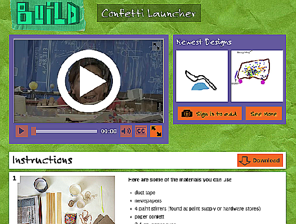 Équipe de conception PBS's website has detailed DIY guides for children's projects