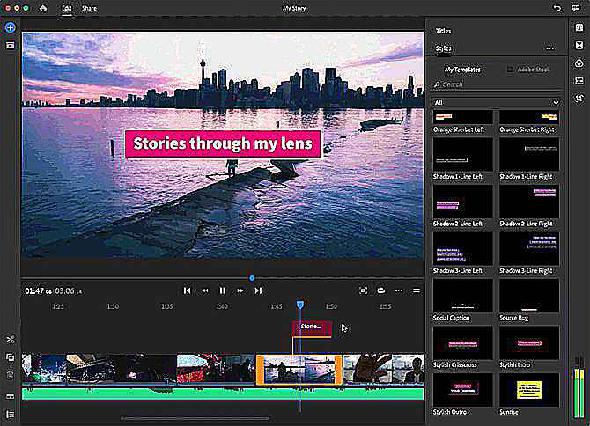 applications de montage vidéo pour YouTube Adobe Premiere Rush CC