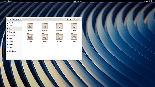 Fedora 30 Workstation avec gestionnaire de fichiers ouvert