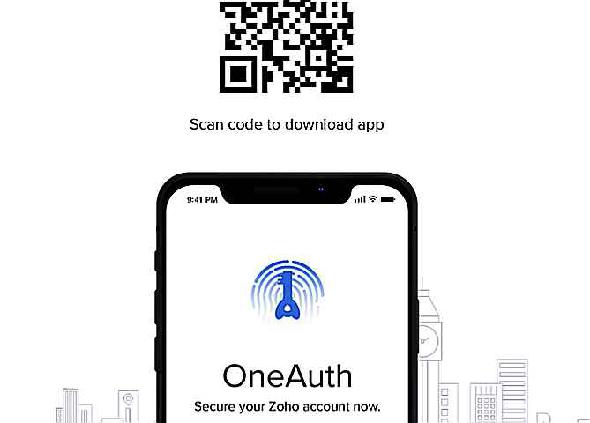 Zoho OneAuth page d'accueil vue
