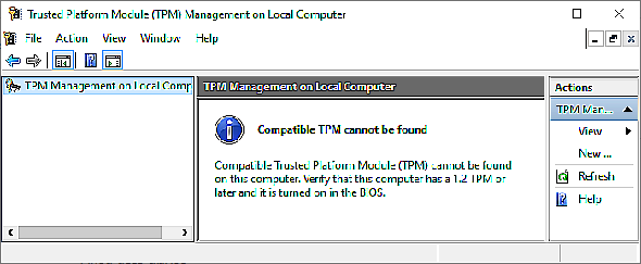 bitlocker compatible tpm introuvable