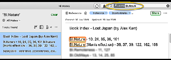 index de livre granulaire recherche evernote