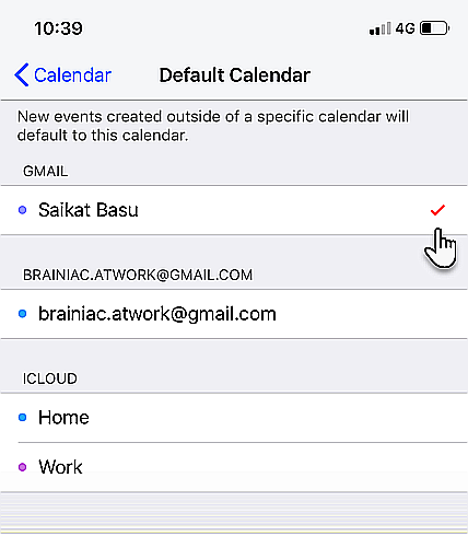 Définir le calendrier Google par défaut dans l'iPhone pour la synchronisation