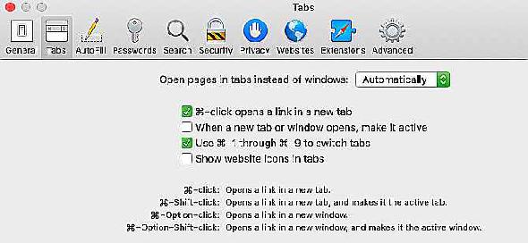 Paramètres du comportement des liens dans Safari sur Mac