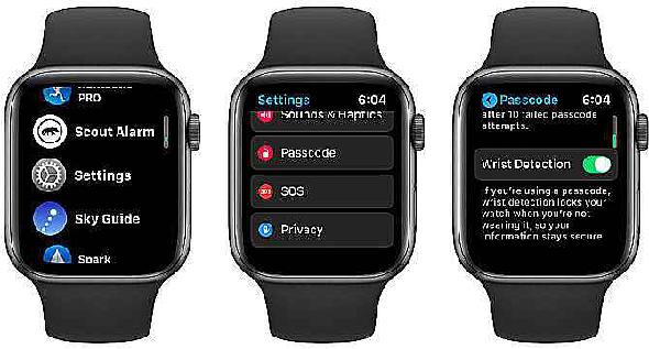Apple Watch poignet détection