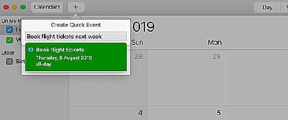Créer un popup d'événement rapide dans le calendrier Apple sur macOS