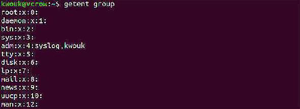Liste des groupes sur Ubuntu avec la commande getent