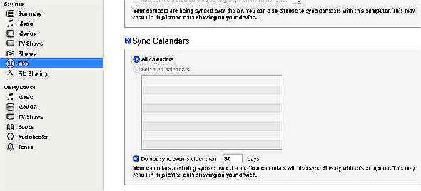 Synchroniser des calendriers avec un iPhone en utilisant iTunes