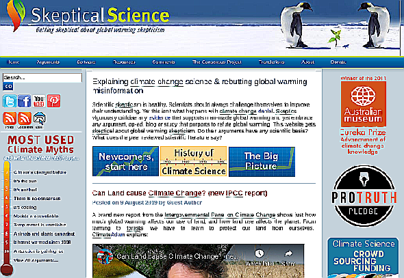 Sceptical Science est un blog informatif qui réfute les mythes sur le déni du changement climatique