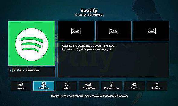 Comment écouter Spotify sur Kodi Configure add on