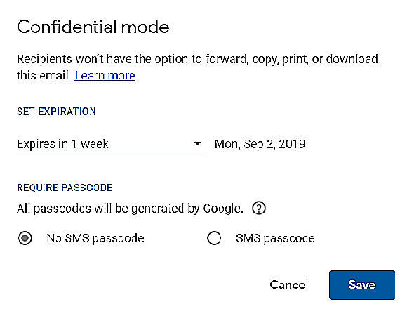 Gmail's Confidential Mode