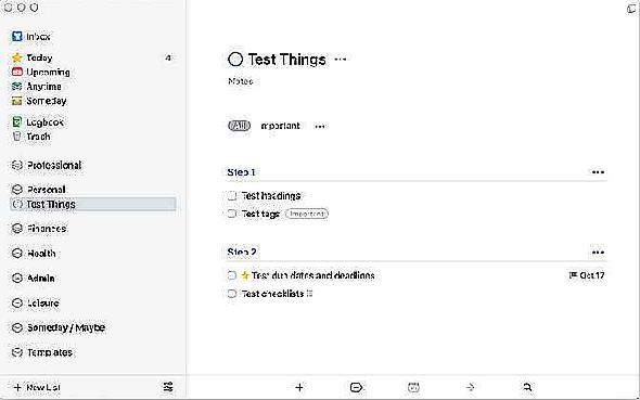 OmniFocus vs Things: la meilleure application de gestion de tâches Mac, comparez omnifocus vs choses choses projets 3