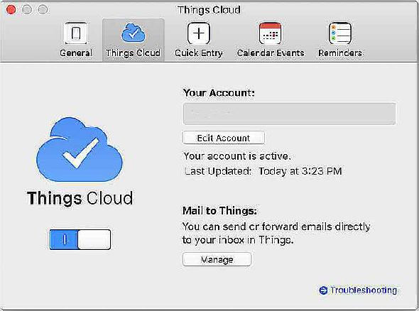 Synchronisation avec Things Cloud