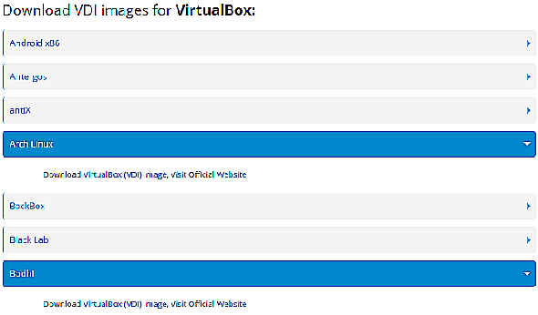 Télécharger VDI à partir de boîtes OS
