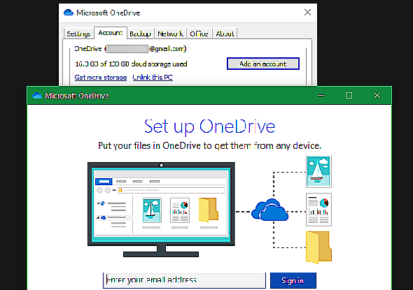 OneDrive Ajouter un nouveau compte Windows