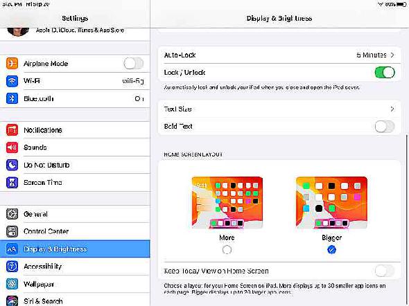 Rendre les icônes de l'écran d'accueil iPadOS plus grandes