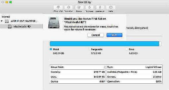 Utilitaire de disque macOS