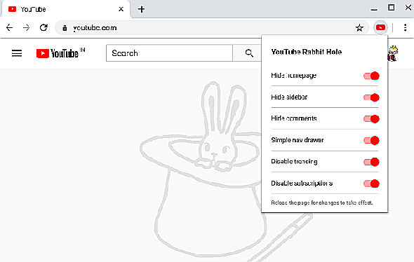 Désactiver les distractions YouTube avec YouTube Rabbit Hole
