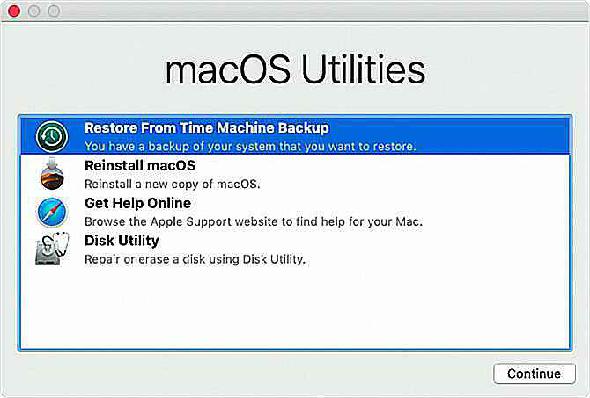 macos downgrade restauration depuis time machine