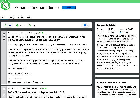 Reddit's r/FinancialIndependence is a helpful and supportive community for financial independence and early retirement