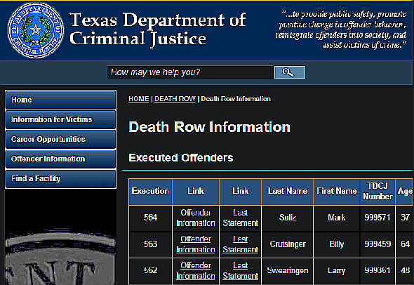 Texas Justice Last Words