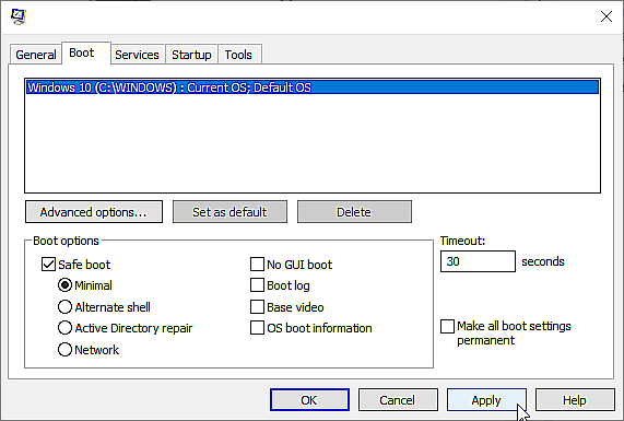 configuration système Windows 10