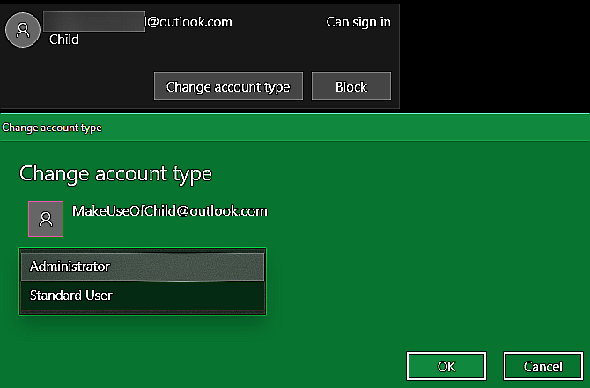 Windows 10 Changer le type de compte
