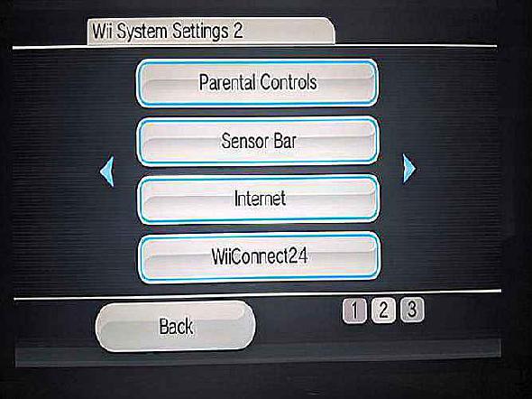 Paramètres Internet Wii
