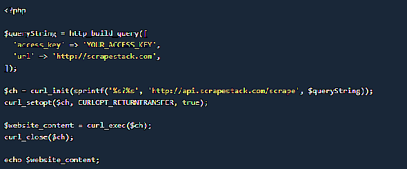 Utiliser PHP pour accéder à l'API Scrapestack