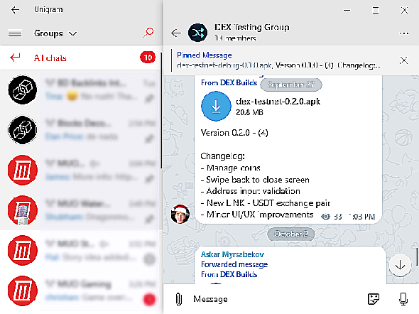 unigram telegram desktop client alternatives