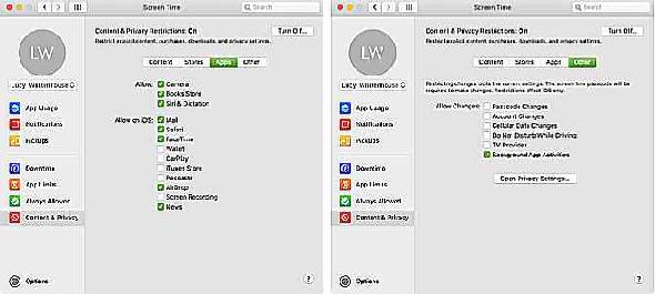 Screen Time Apps et autres sur Mac