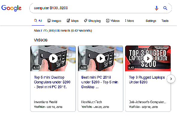 google price range computer don't know what to search