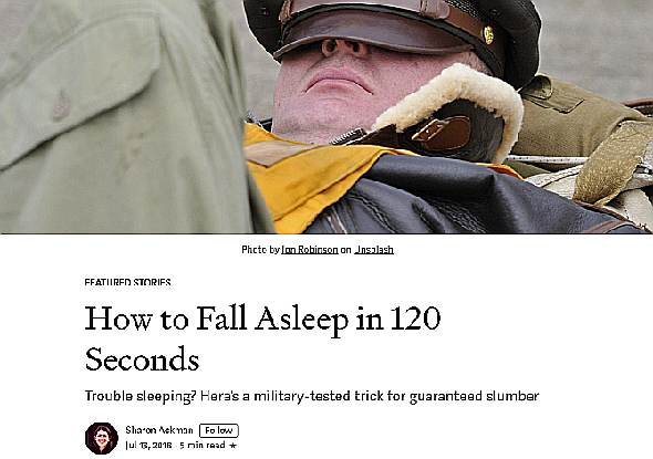 Apprenez l’école de pilotage américaine de la marine américaine's military method for falling asleep anywhere in 120 seconds