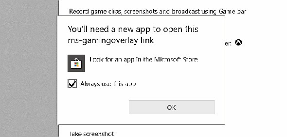 Erreur ms gamoveroverlay de la barre de jeu Xbox