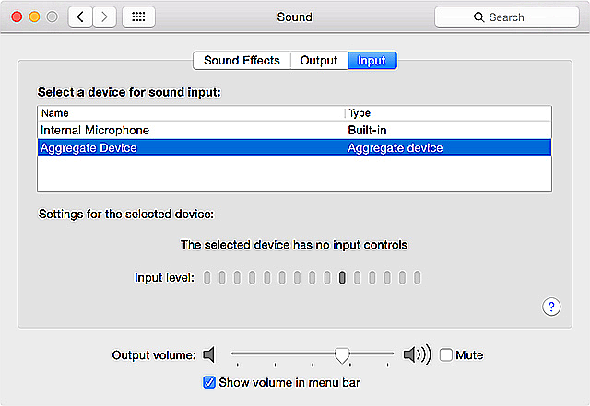 Mac choisissez le bon périphérique audio d'entrée