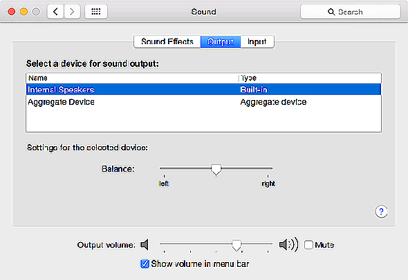 Mac choisit le bon périphérique audio de sortie